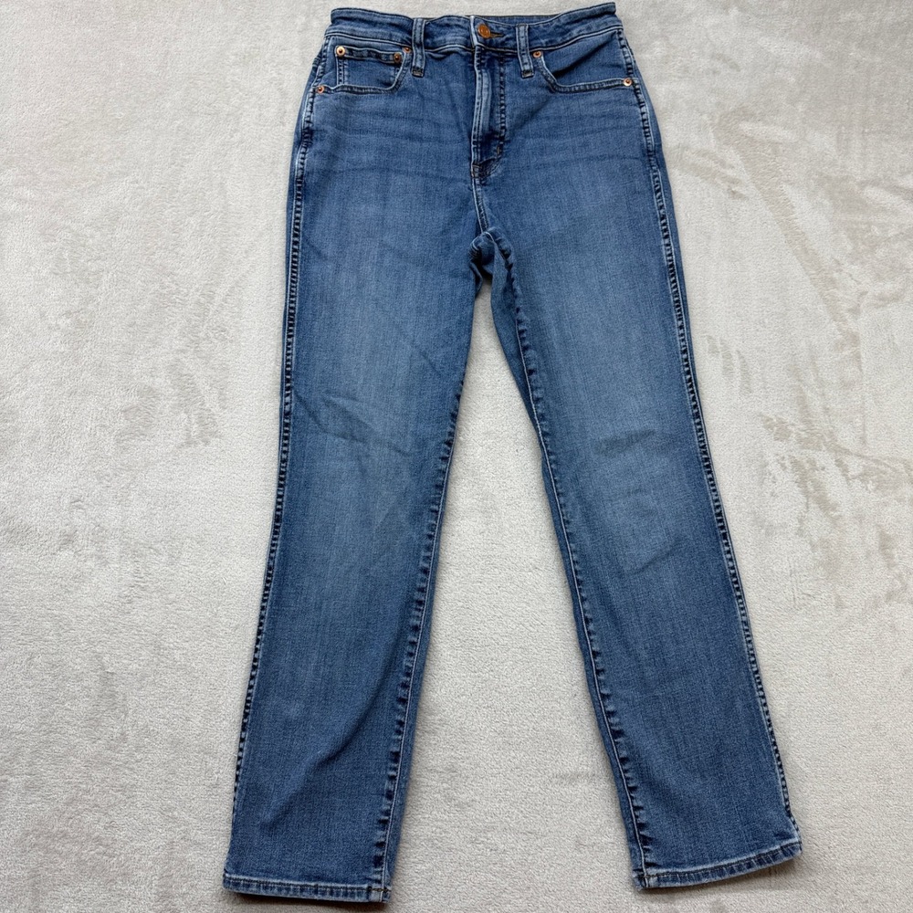 J.Crew Jeans Women's 27 Curvy Vintage Slim Straight Blue High Rise Stretch Denim